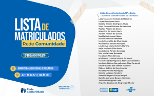 Confira lista de aprovados na 12ª edição do Rede Comunidade